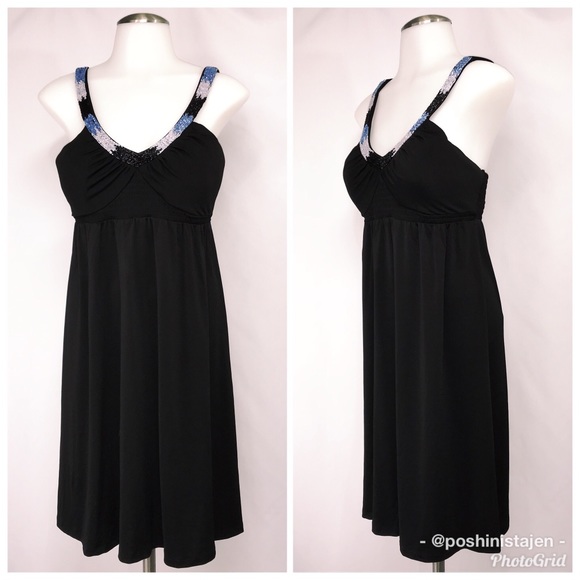 Candie's Dresses & Skirts - Candie’s Black Beaded Summer Dress sz L